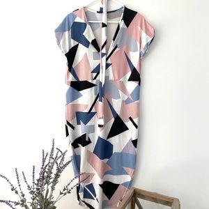 Thin, High Slit Multicolored Dress